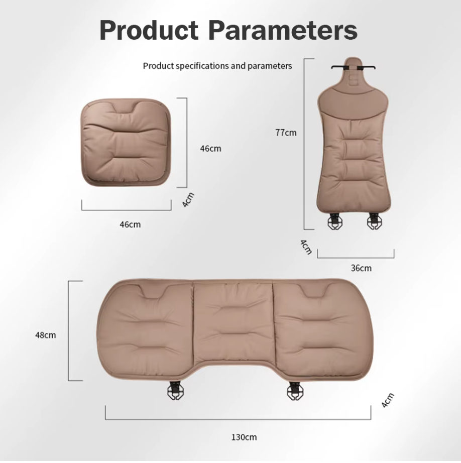 Car Seat & Back Cushion – Padded Comfort Seat Protector – Black | Crest & Road
