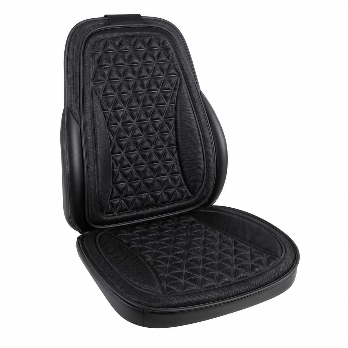 Black Quilted Car Seat Cushion & Backrest Protector